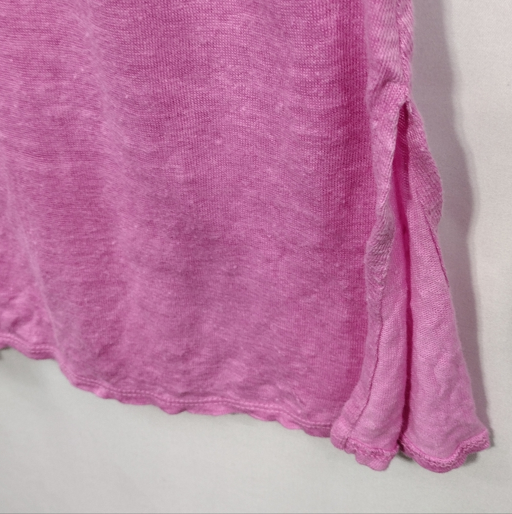 Inc Beach 100% Linen Top Women's XL Pink Barbiecore Vacation Cozy Comfy Retro - Picture 4 of 8